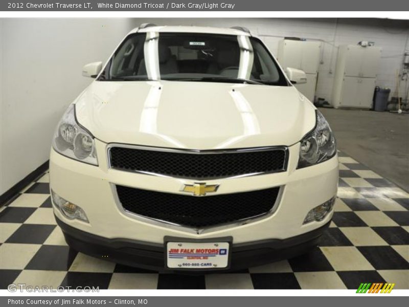 White Diamond Tricoat / Dark Gray/Light Gray 2012 Chevrolet Traverse LT