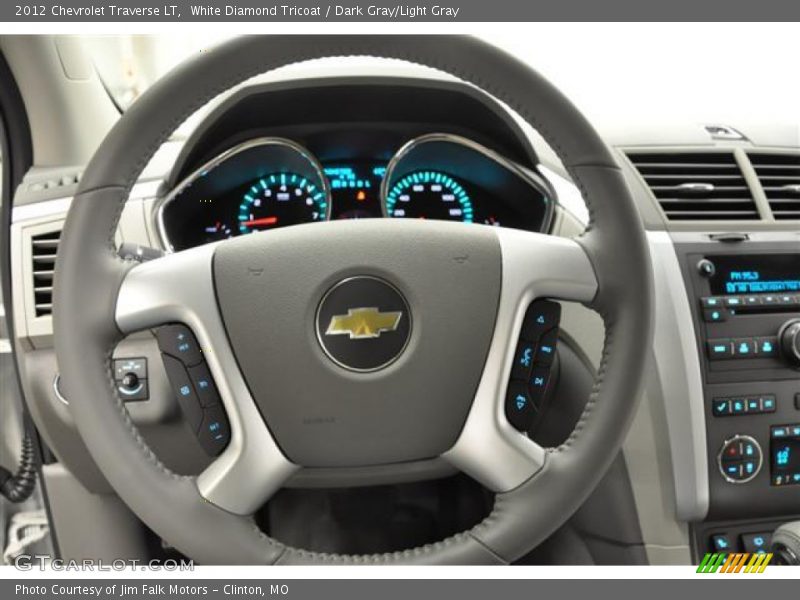White Diamond Tricoat / Dark Gray/Light Gray 2012 Chevrolet Traverse LT