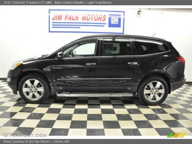 Black Granite Metallic / Light Gray/Ebony 2012 Chevrolet Traverse LTZ AWD