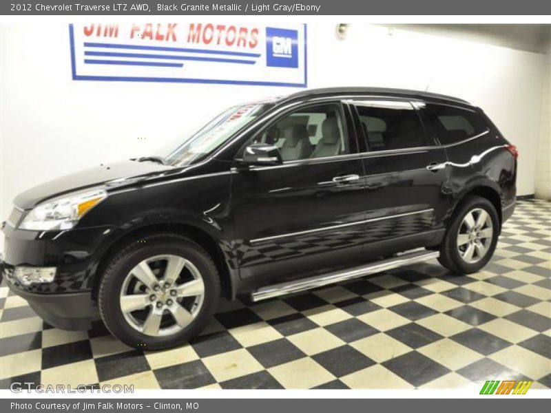 Black Granite Metallic / Light Gray/Ebony 2012 Chevrolet Traverse LTZ AWD