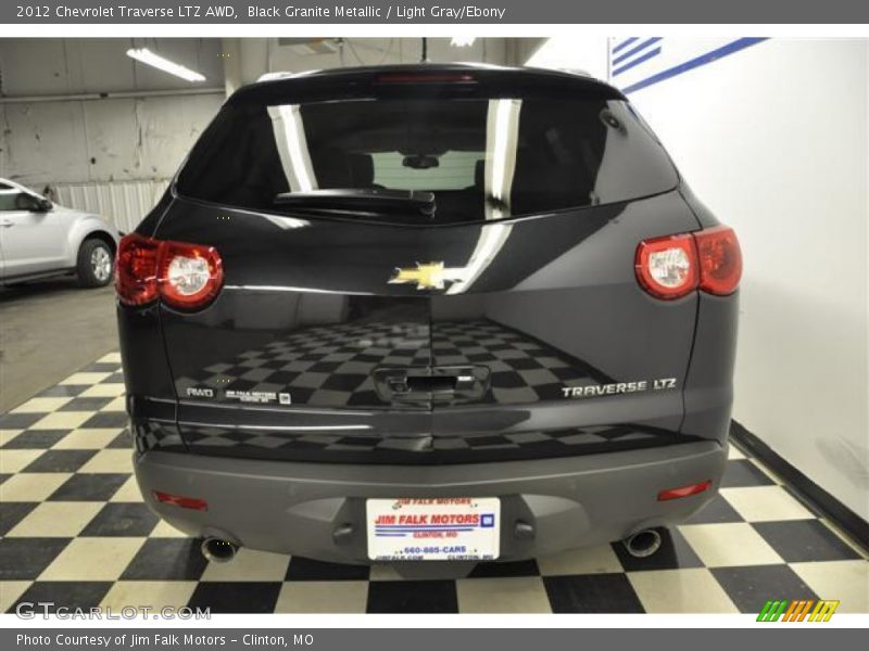Black Granite Metallic / Light Gray/Ebony 2012 Chevrolet Traverse LTZ AWD