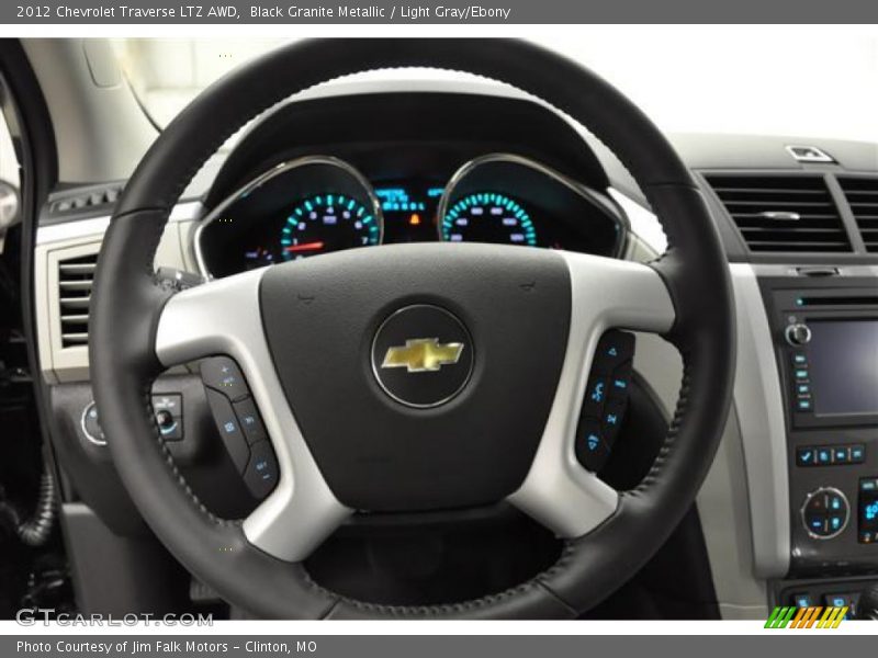 Black Granite Metallic / Light Gray/Ebony 2012 Chevrolet Traverse LTZ AWD