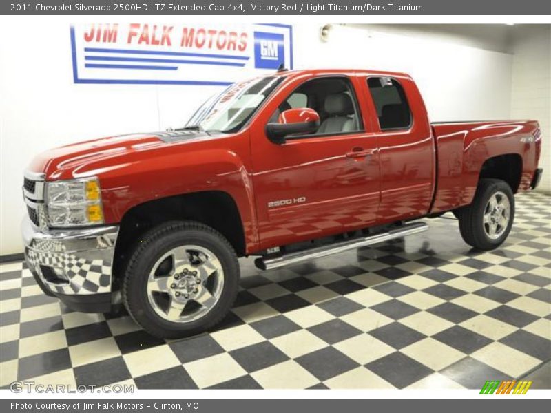 Victory Red / Light Titanium/Dark Titanium 2011 Chevrolet Silverado 2500HD LTZ Extended Cab 4x4