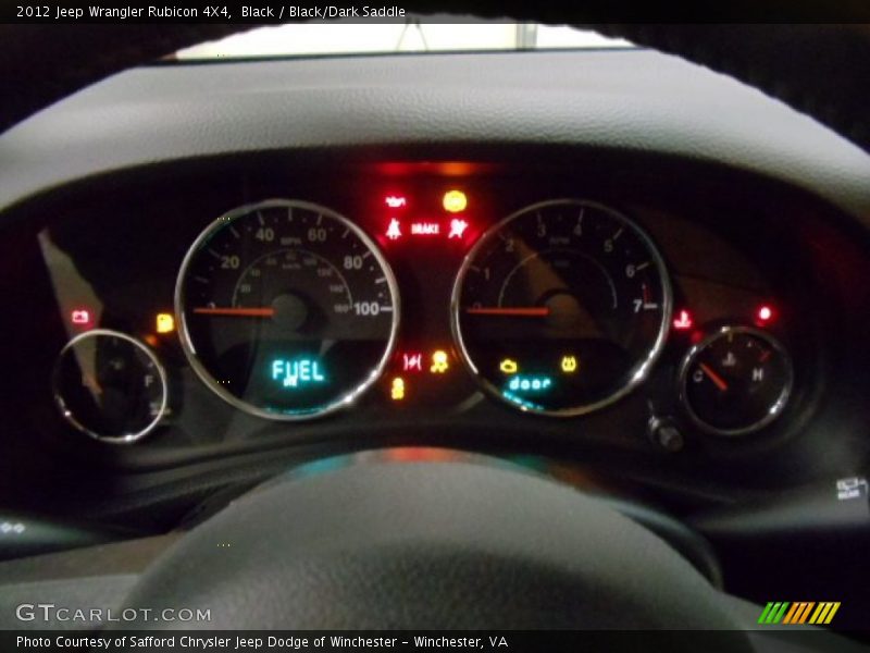 Black / Black/Dark Saddle 2012 Jeep Wrangler Rubicon 4X4
