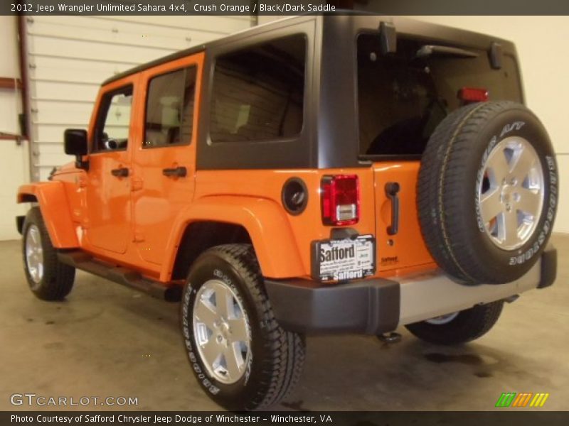 Crush Orange / Black/Dark Saddle 2012 Jeep Wrangler Unlimited Sahara 4x4