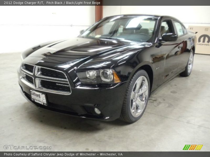 Pitch Black / Black/Light Frost Beige 2012 Dodge Charger R/T