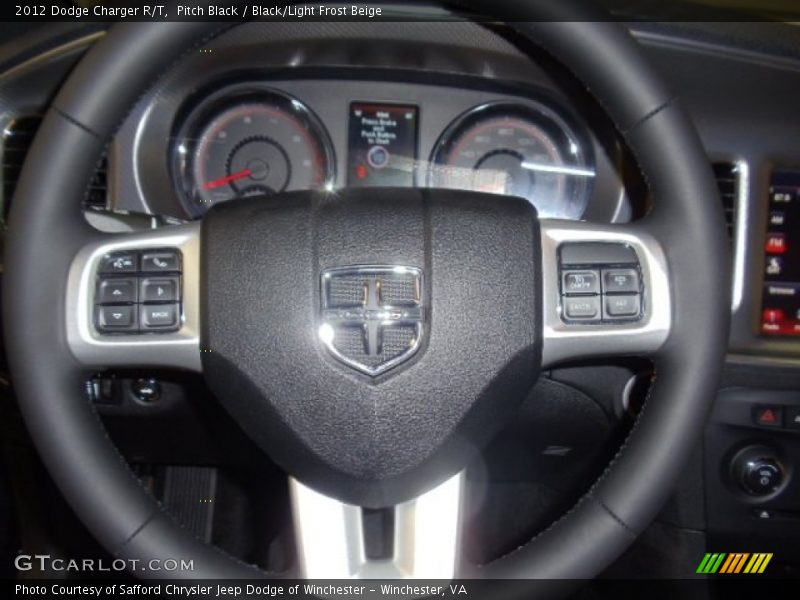 Pitch Black / Black/Light Frost Beige 2012 Dodge Charger R/T