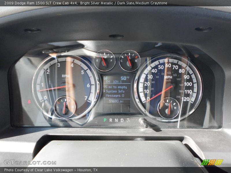 Bright Silver Metallic / Dark Slate/Medium Graystone 2009 Dodge Ram 1500 SLT Crew Cab 4x4