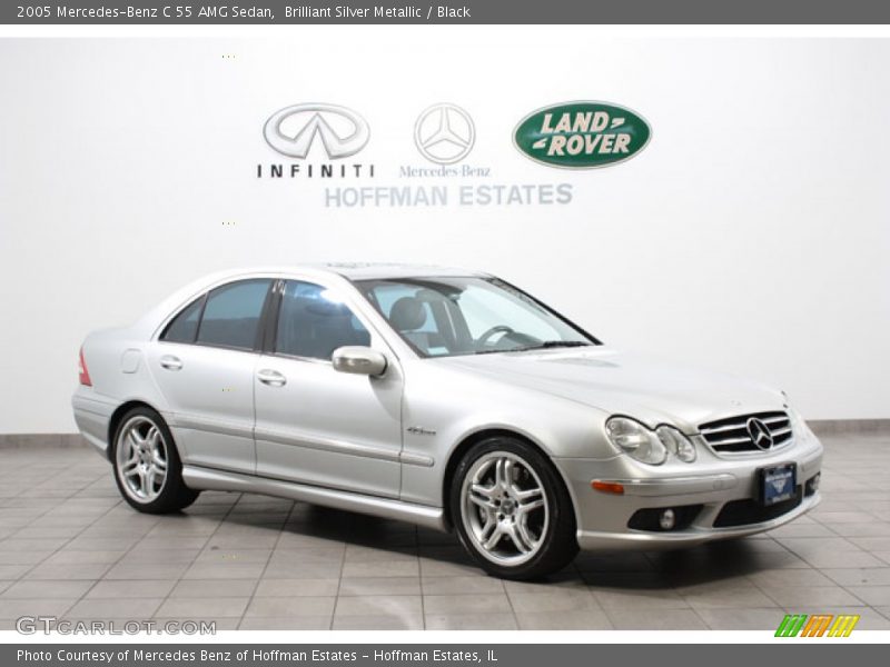 Brilliant Silver Metallic / Black 2005 Mercedes-Benz C 55 AMG Sedan