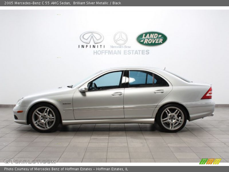 Brilliant Silver Metallic / Black 2005 Mercedes-Benz C 55 AMG Sedan