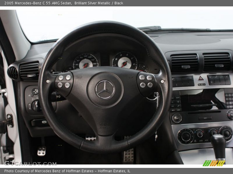 Brilliant Silver Metallic / Black 2005 Mercedes-Benz C 55 AMG Sedan