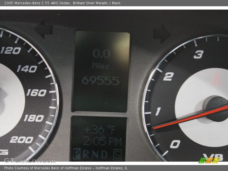 Brilliant Silver Metallic / Black 2005 Mercedes-Benz C 55 AMG Sedan