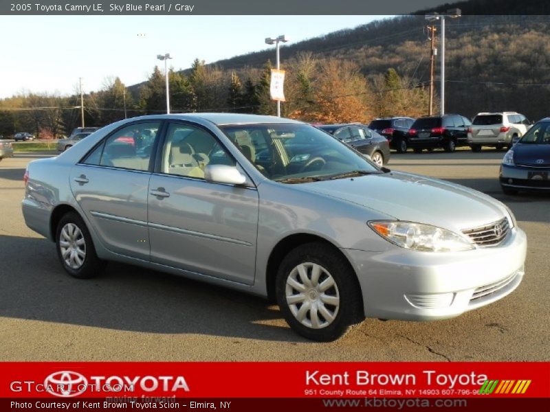 Sky Blue Pearl / Gray 2005 Toyota Camry LE