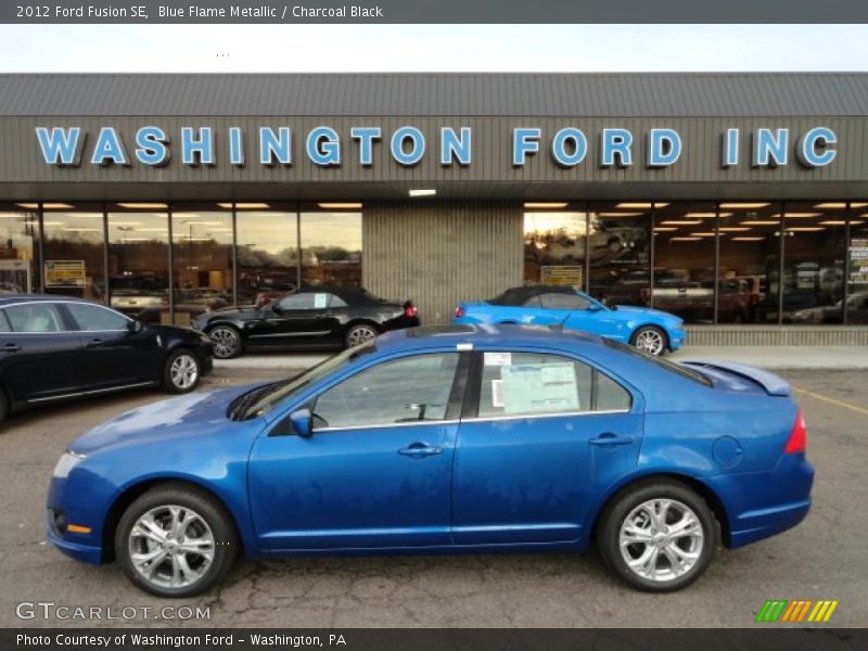 Blue Flame Metallic / Charcoal Black 2012 Ford Fusion SE