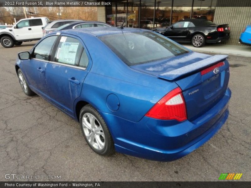 Blue Flame Metallic / Charcoal Black 2012 Ford Fusion SE