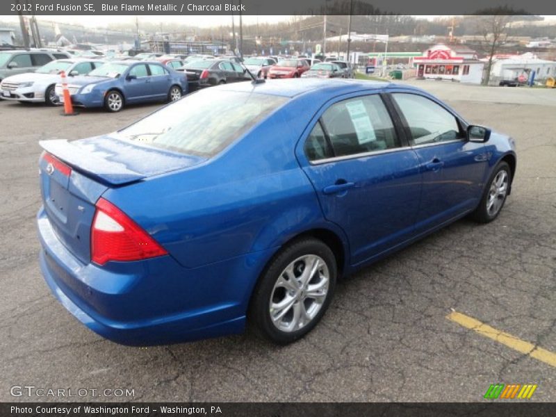 Blue Flame Metallic / Charcoal Black 2012 Ford Fusion SE