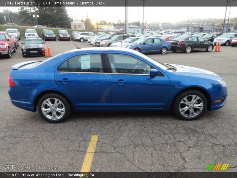 Blue Flame Metallic / Charcoal Black 2012 Ford Fusion SE