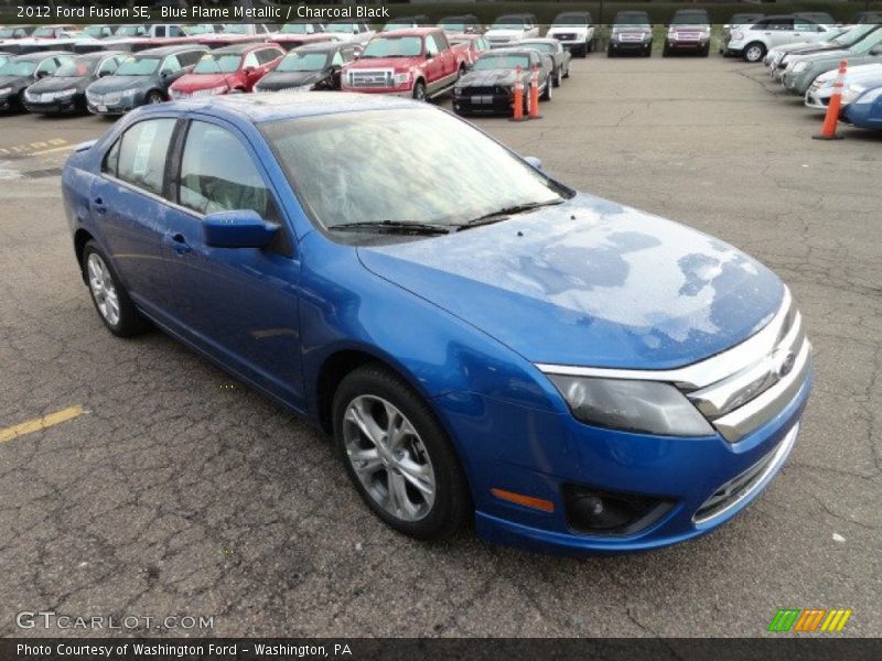 Blue Flame Metallic / Charcoal Black 2012 Ford Fusion SE