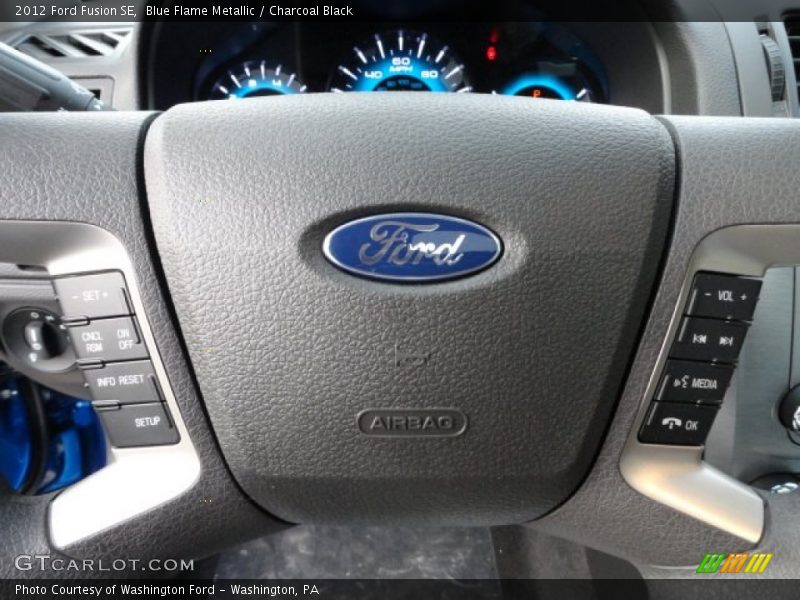 Blue Flame Metallic / Charcoal Black 2012 Ford Fusion SE
