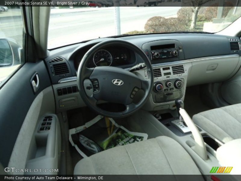 Bright Silver / Gray 2007 Hyundai Sonata SE V6