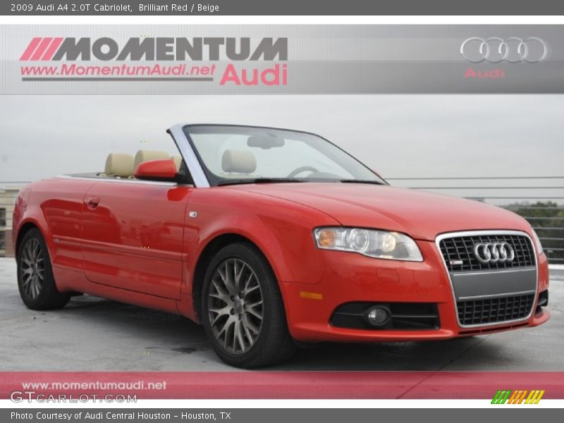 Brilliant Red / Beige 2009 Audi A4 2.0T Cabriolet
