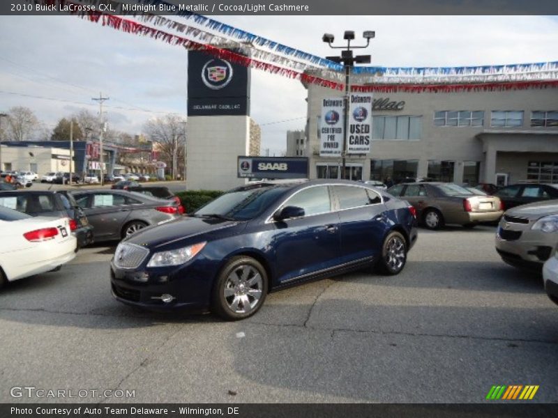 Midnight Blue Metallic / Cocoa/Light Cashmere 2010 Buick LaCrosse CXL