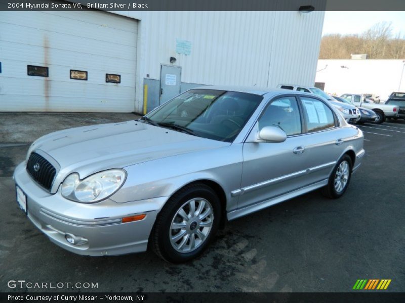 Brilliant Silver / Black 2004 Hyundai Sonata V6