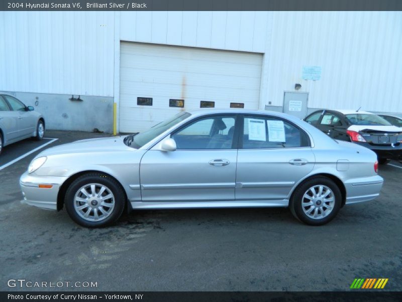 Brilliant Silver / Black 2004 Hyundai Sonata V6