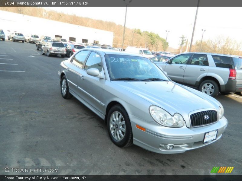 Brilliant Silver / Black 2004 Hyundai Sonata V6