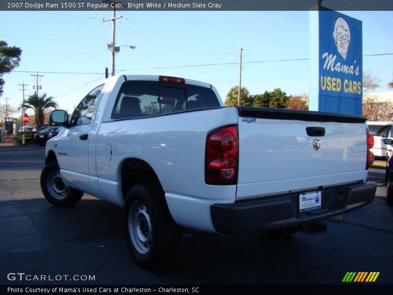 Bright White / Medium Slate Gray 2007 Dodge Ram 1500 ST Regular Cab