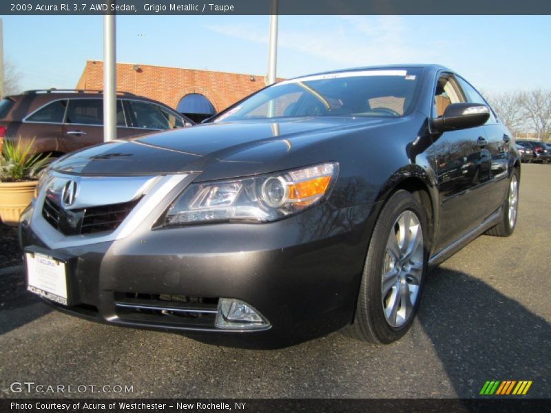 Grigio Metallic / Taupe 2009 Acura RL 3.7 AWD Sedan