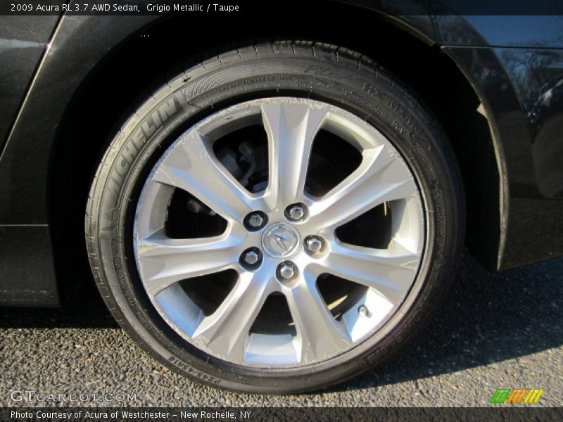 Grigio Metallic / Taupe 2009 Acura RL 3.7 AWD Sedan