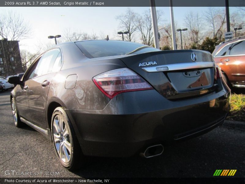Grigio Metallic / Taupe 2009 Acura RL 3.7 AWD Sedan