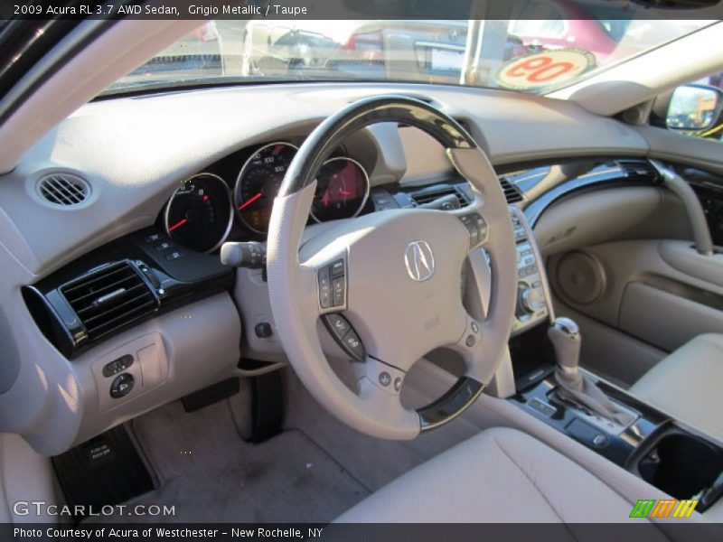 Grigio Metallic / Taupe 2009 Acura RL 3.7 AWD Sedan