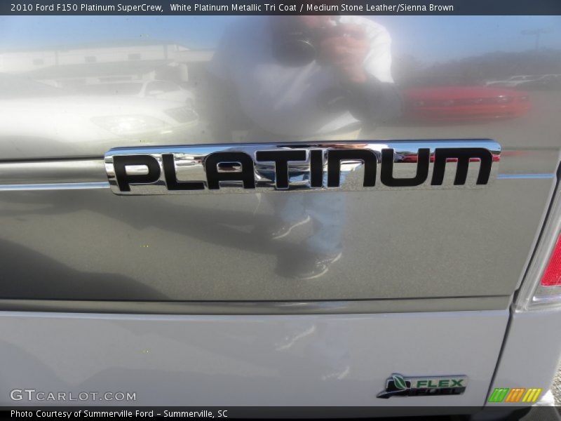 White Platinum Metallic Tri Coat / Medium Stone Leather/Sienna Brown 2010 Ford F150 Platinum SuperCrew