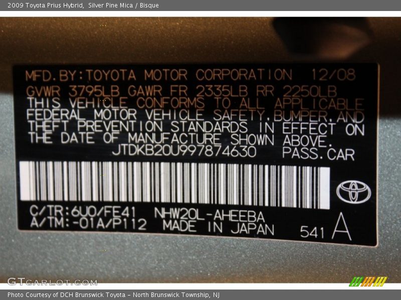 Silver Pine Mica / Bisque 2009 Toyota Prius Hybrid