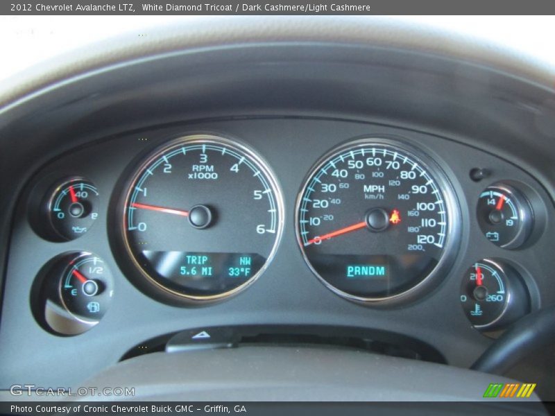 White Diamond Tricoat / Dark Cashmere/Light Cashmere 2012 Chevrolet Avalanche LTZ