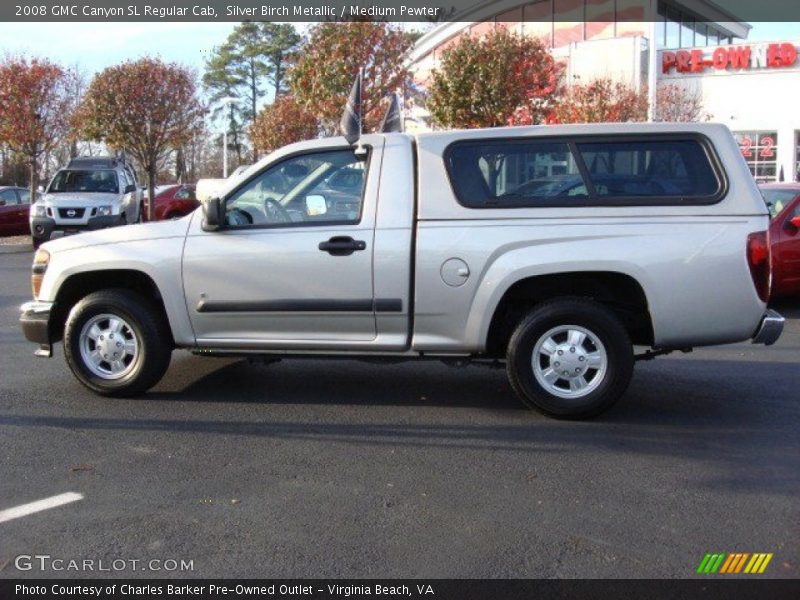 Silver Birch Metallic / Medium Pewter 2008 GMC Canyon SL Regular Cab