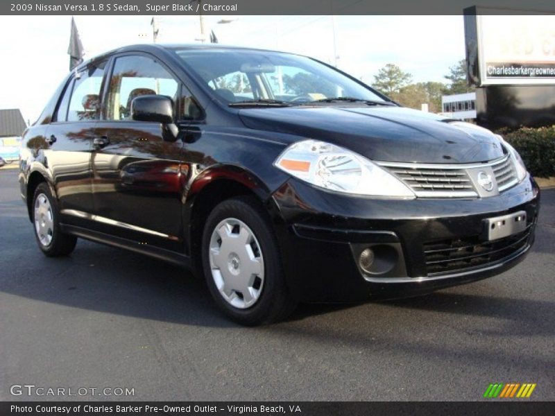 Super Black / Charcoal 2009 Nissan Versa 1.8 S Sedan