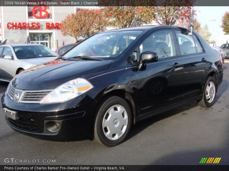 Super Black / Charcoal 2009 Nissan Versa 1.8 S Sedan