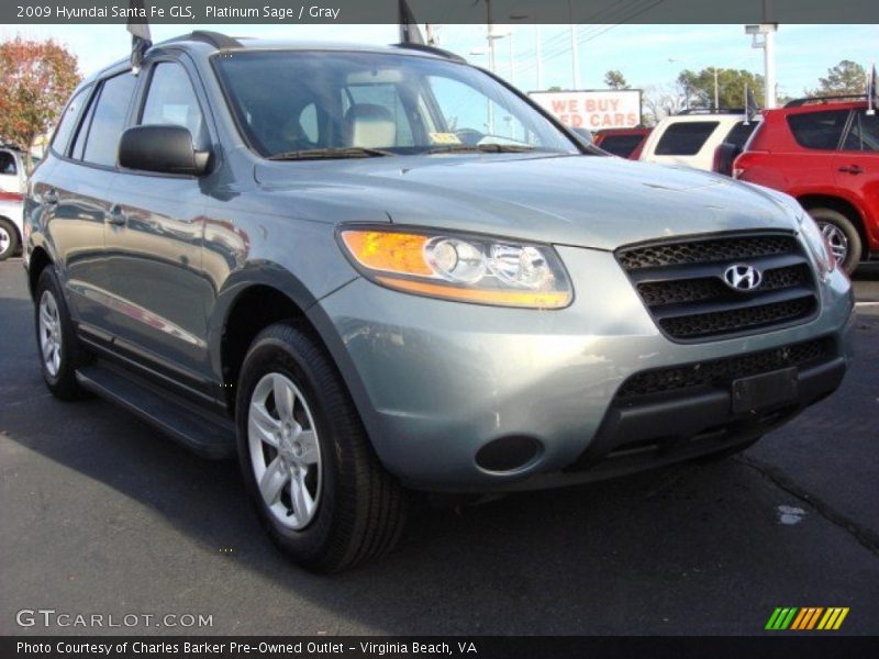 Platinum Sage / Gray 2009 Hyundai Santa Fe GLS