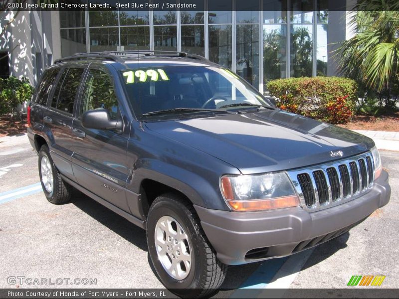 Steel Blue Pearl / Sandstone 2001 Jeep Grand Cherokee Laredo