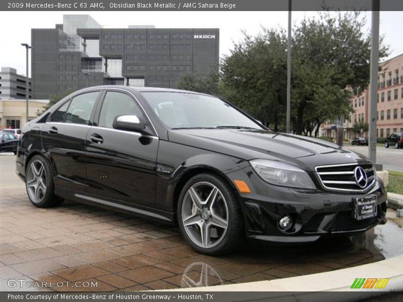 Obsidian Black Metallic / AMG Sahara Beige 2009 Mercedes-Benz C 63 AMG