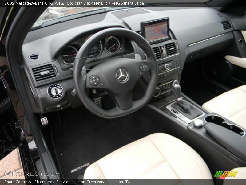 Obsidian Black Metallic / AMG Sahara Beige 2009 Mercedes-Benz C 63 AMG