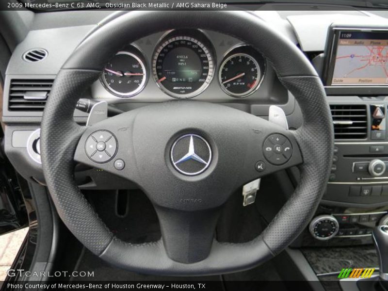 Obsidian Black Metallic / AMG Sahara Beige 2009 Mercedes-Benz C 63 AMG