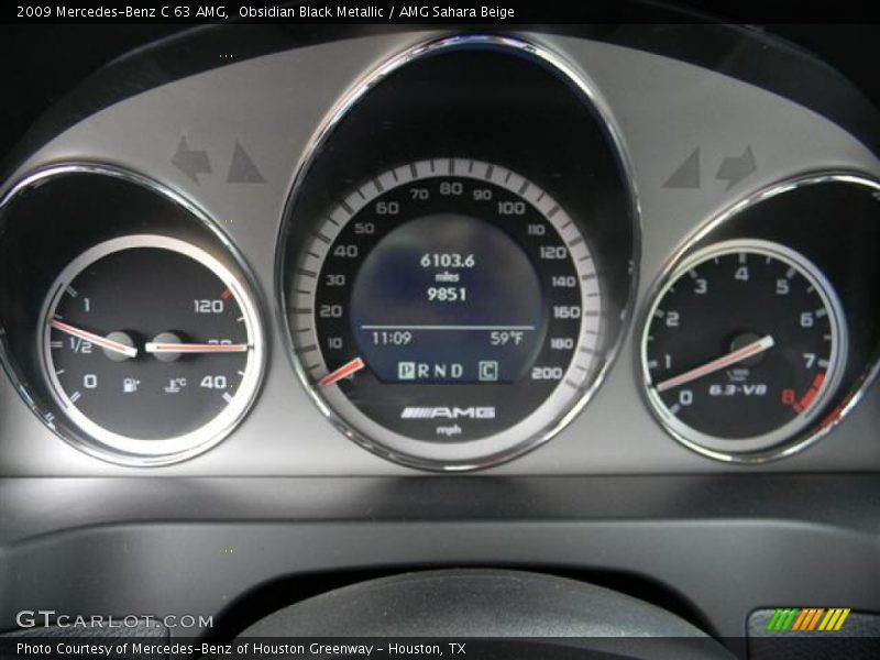 Obsidian Black Metallic / AMG Sahara Beige 2009 Mercedes-Benz C 63 AMG