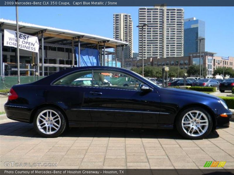 Capri Blue Metallic / Stone 2009 Mercedes-Benz CLK 350 Coupe