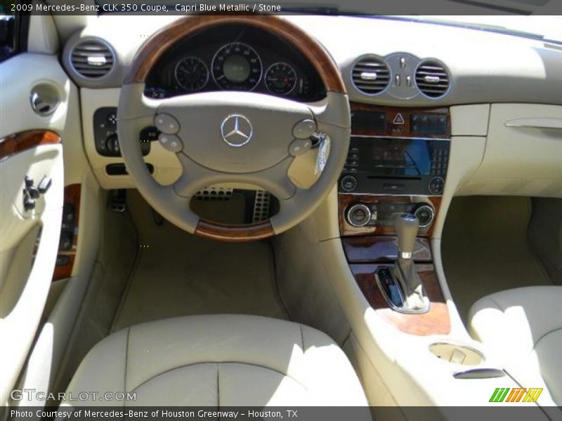 Capri Blue Metallic / Stone 2009 Mercedes-Benz CLK 350 Coupe
