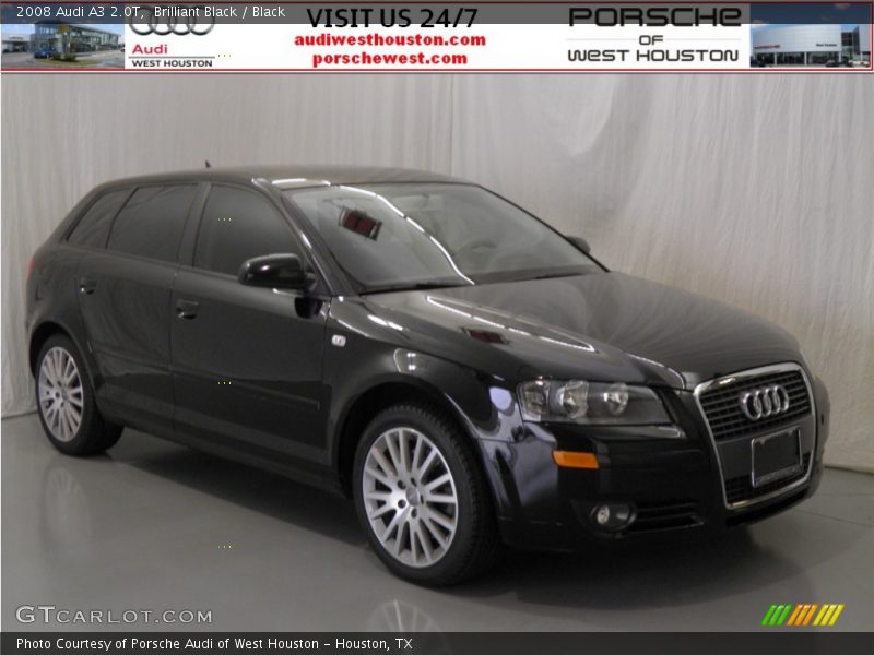 Brilliant Black / Black 2008 Audi A3 2.0T