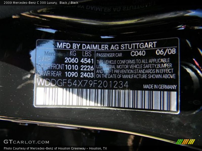 Black / Black 2009 Mercedes-Benz C 300 Luxury